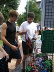 Mike helps Gabe pick out spandex shorts
